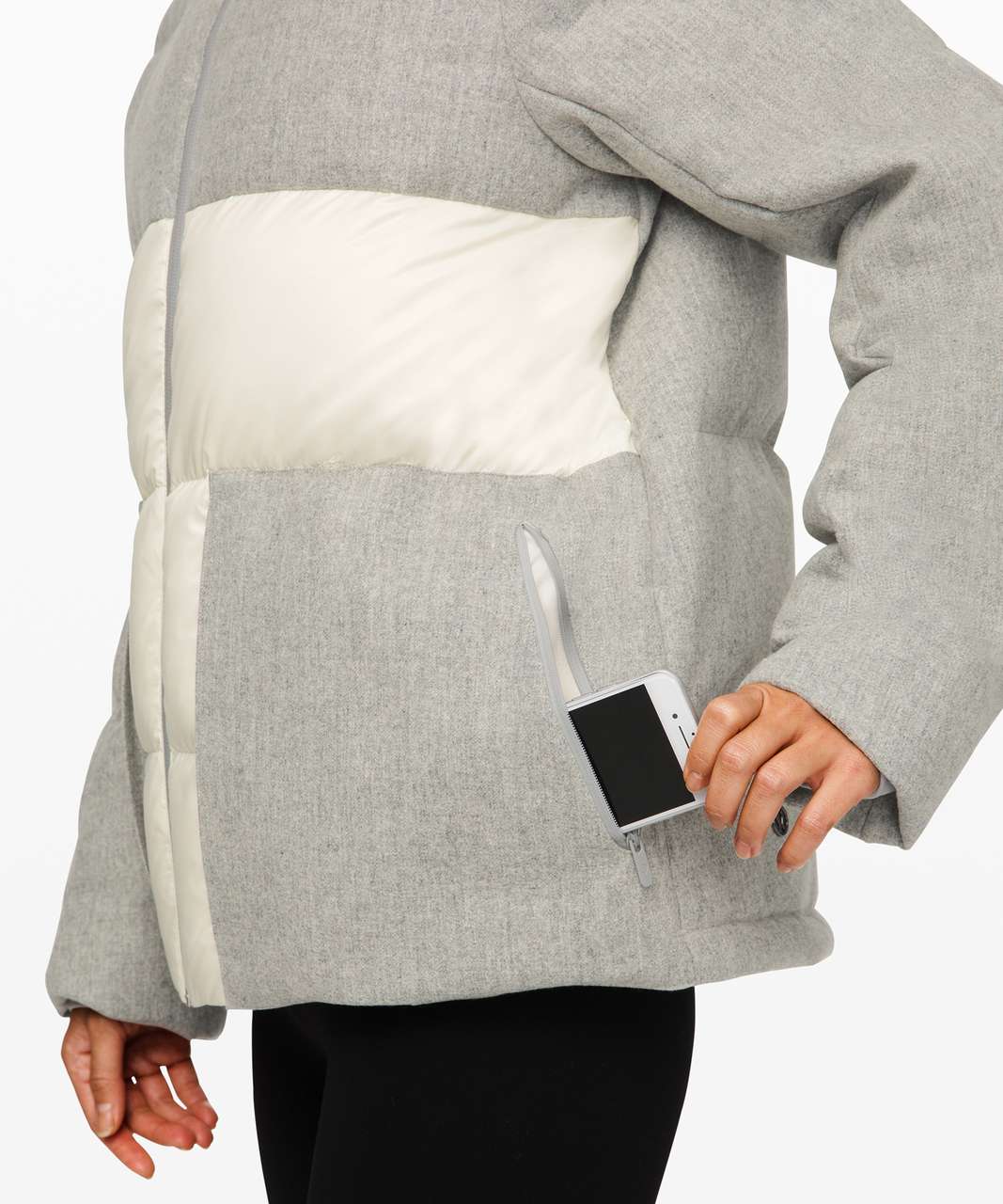 Lululemon Winter Chill Wool Jacket - Heathered Silver Graphite / Light Ivory