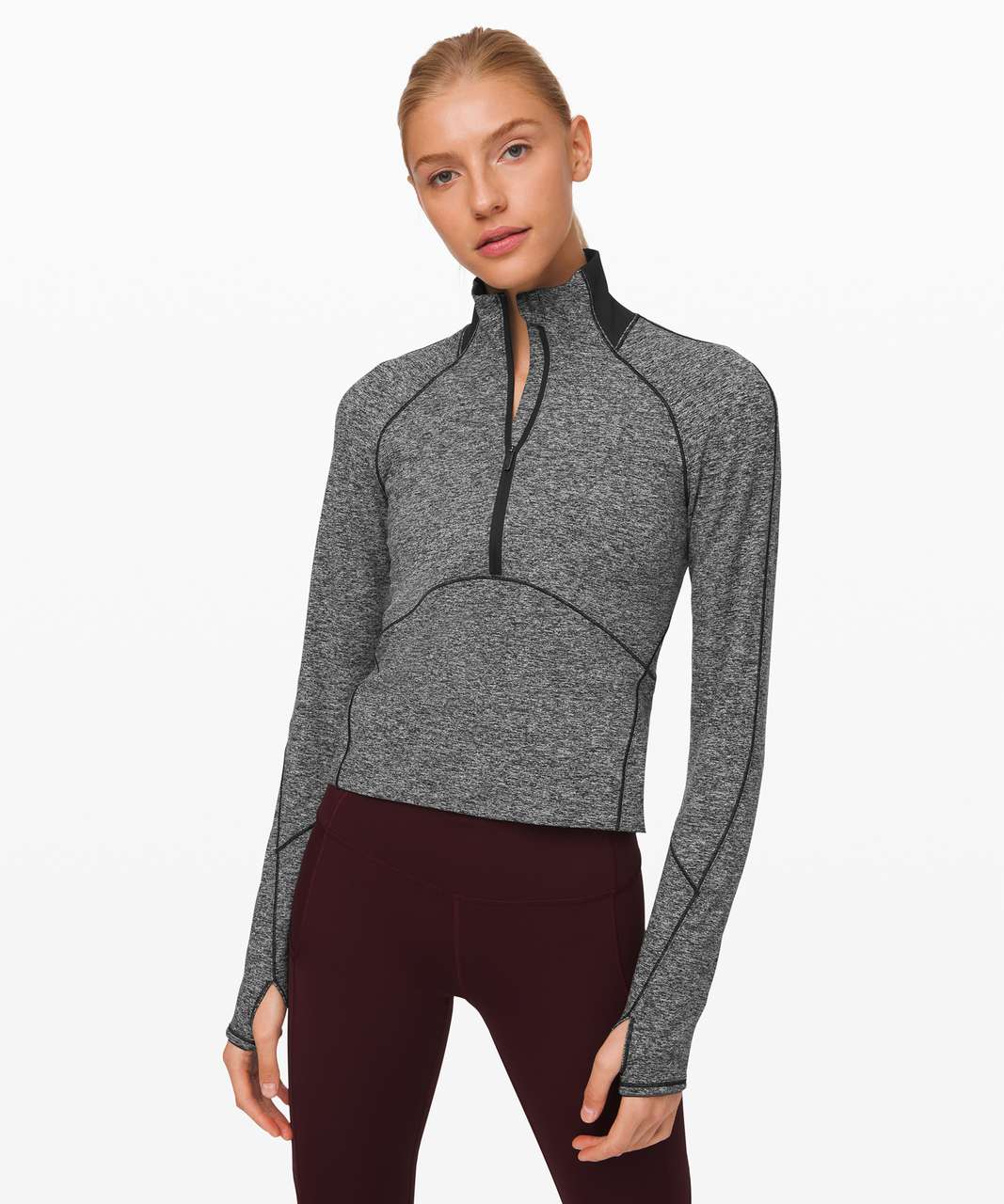 Lululemon Always Alert 1/2 Zip - Heathered Black