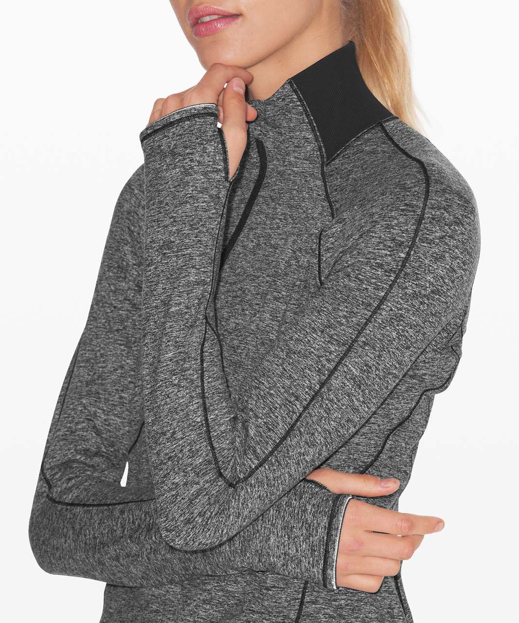 Lululemon Always Alert 1/2 Zip - Heathered Black