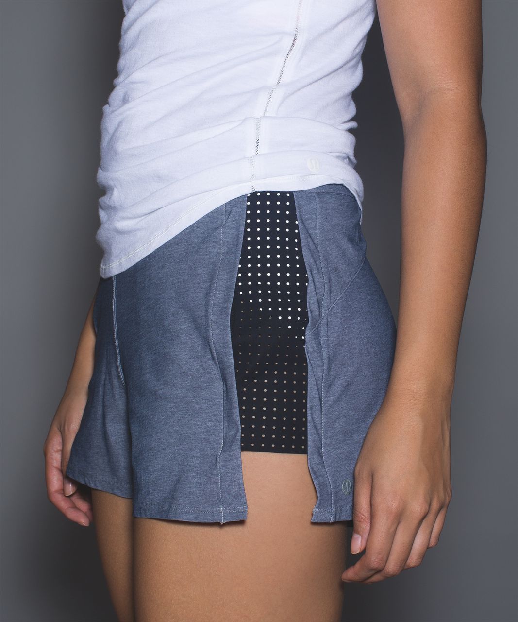 Lululemon &go On the Go Short - Heathered Texture Printed Greyt Deep Coal