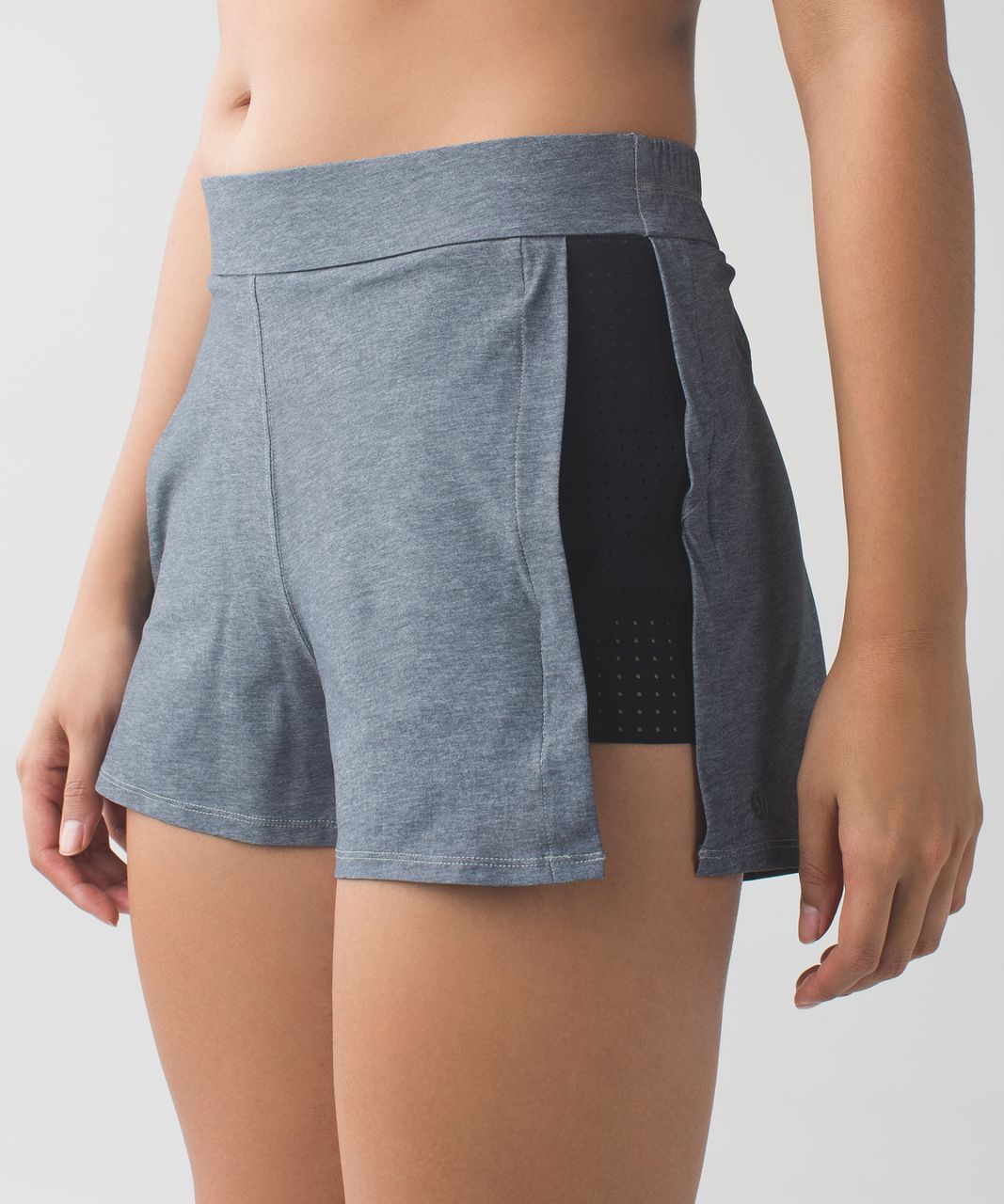 Lululemon &go On the Go Short - Heathered Texture Printed Greyt Deep Coal