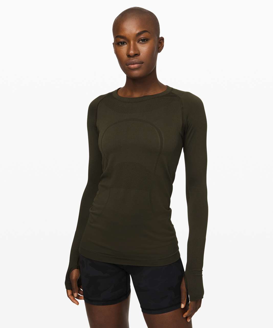 Lululemon Swiftly Tech Long Sleeve Crew - Dark Olive / Dark Olive