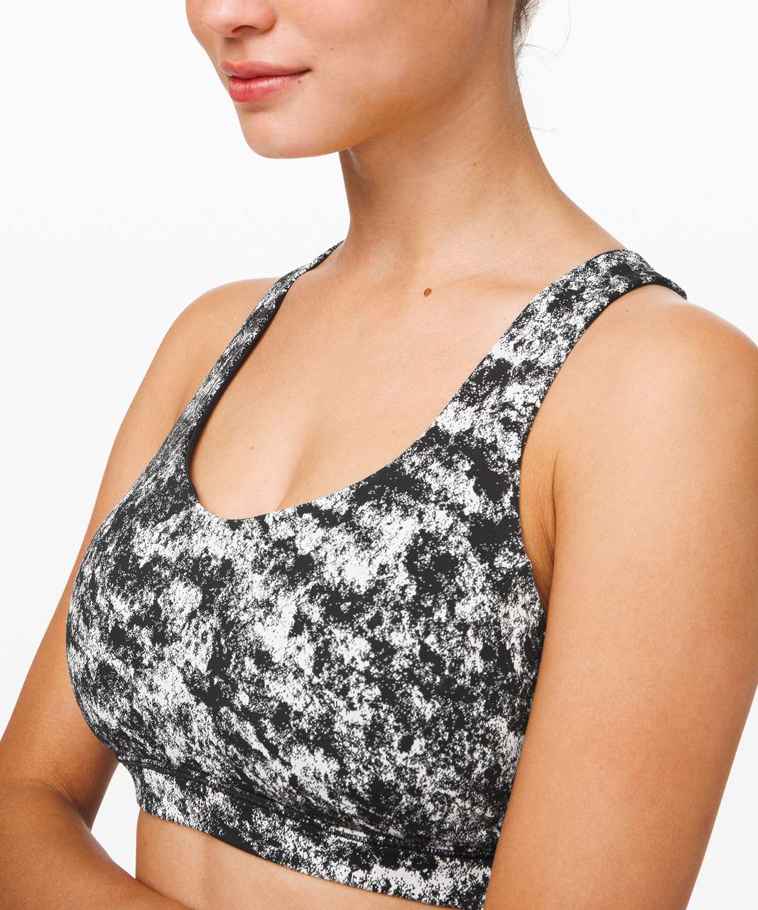 Lululemon Free To Be Serene Bra - Misted Jacquard Black White