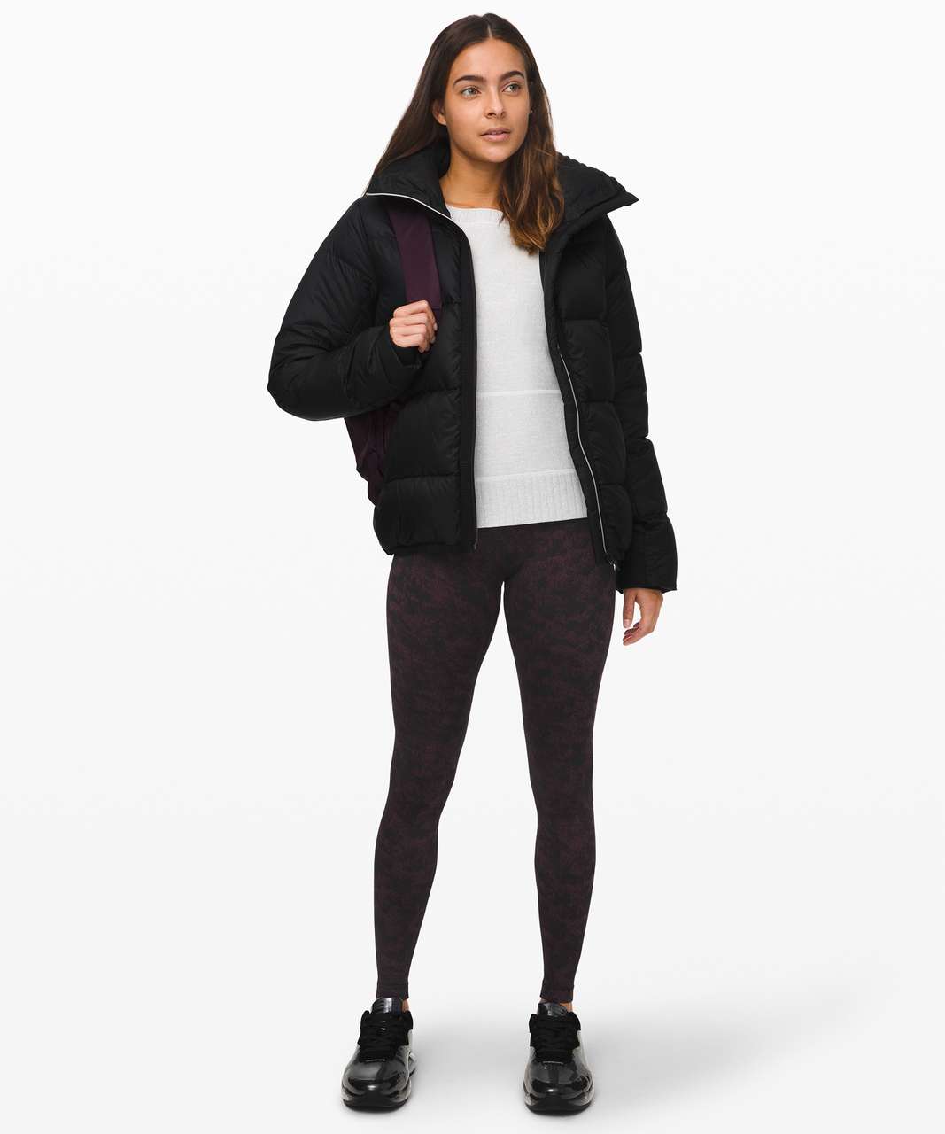 Lululemon Wunder Under High-Rise Tight 28" *Luxtreme - Misted Jacquard Black Black Cherry