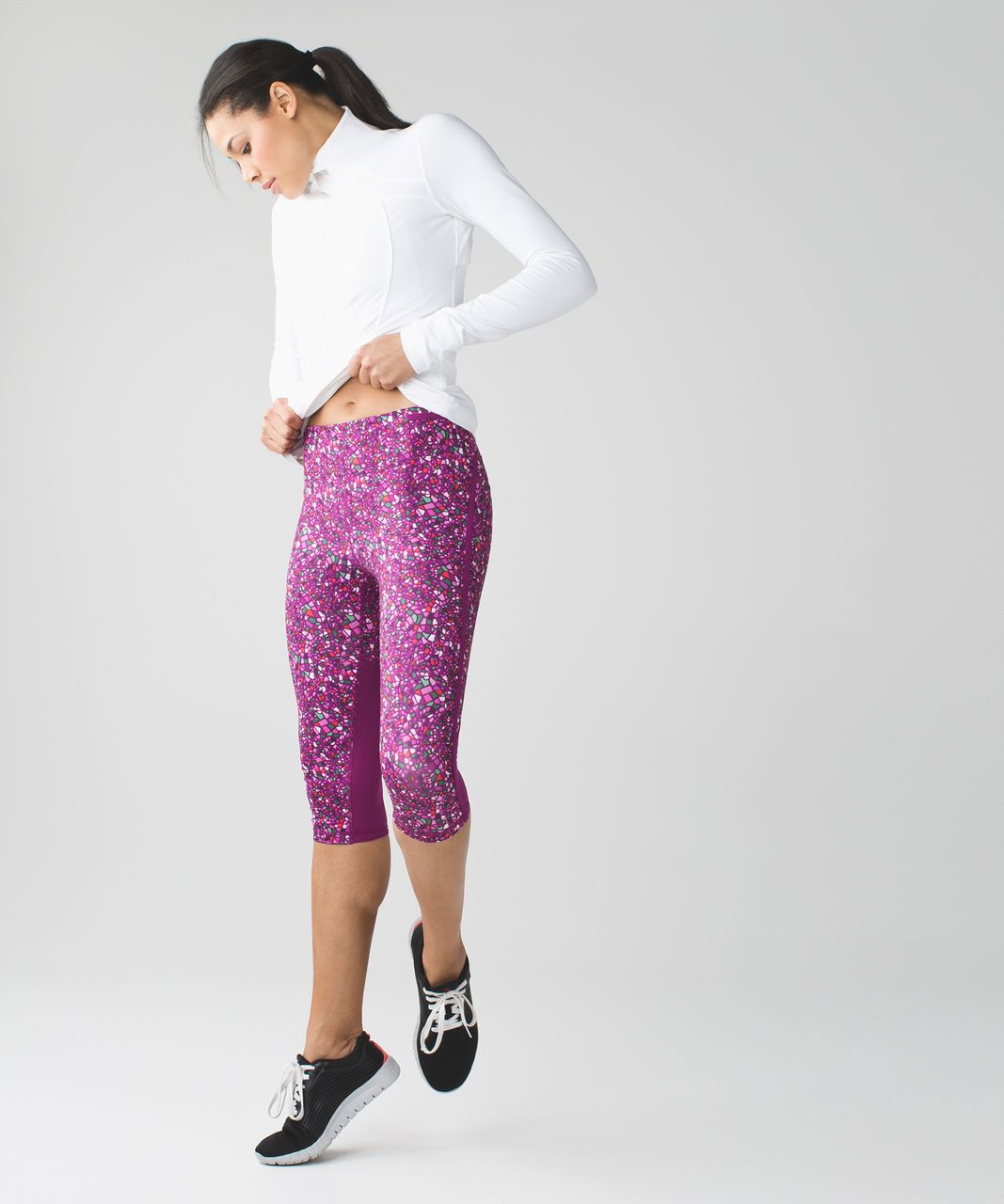 Lululemon Real Quick Crop - Paradise Camo Multi / Regal Plum