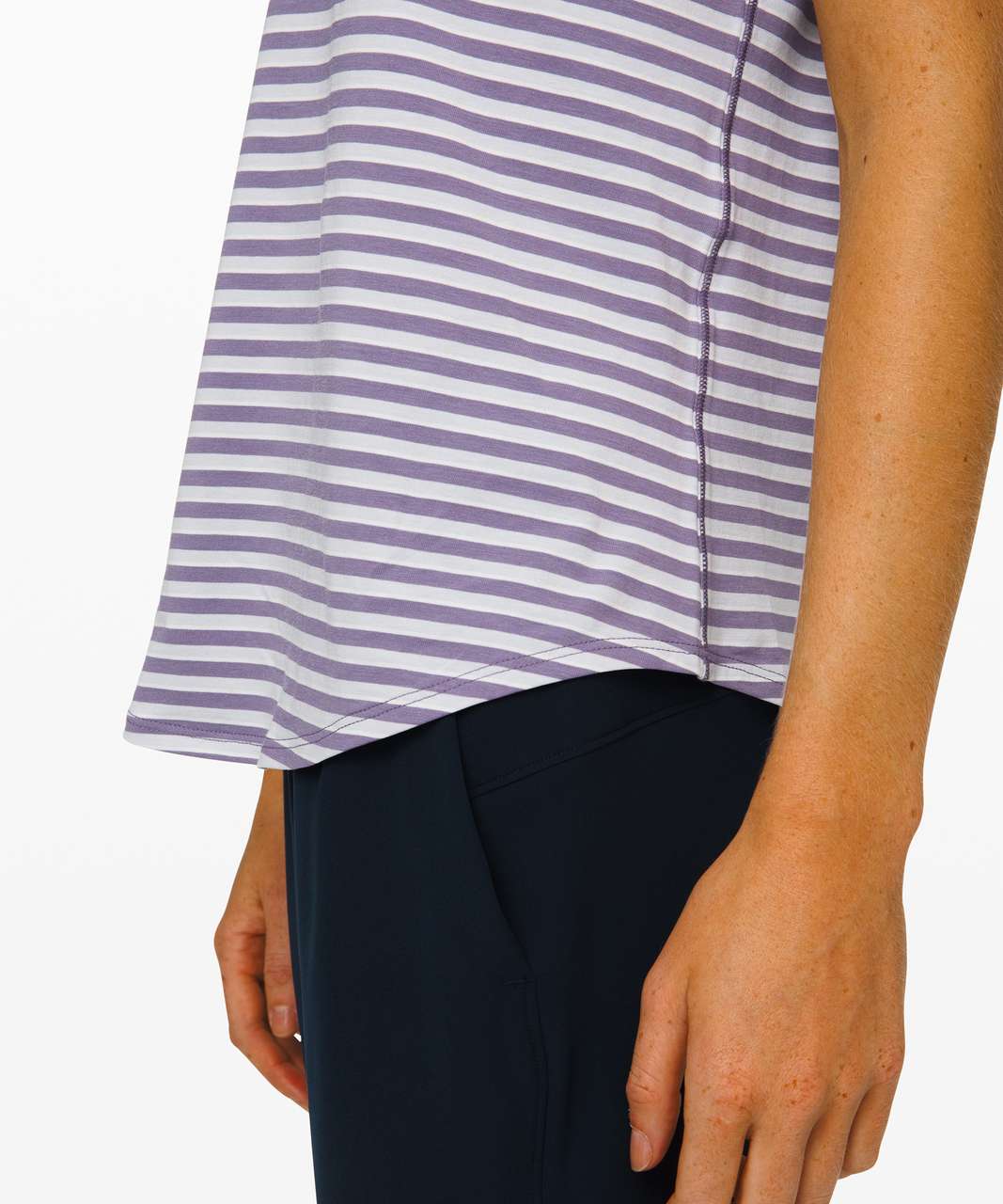 Lululemon Love Tee V - Step Stripe Purple Quartz Silver Fox / Alpine White