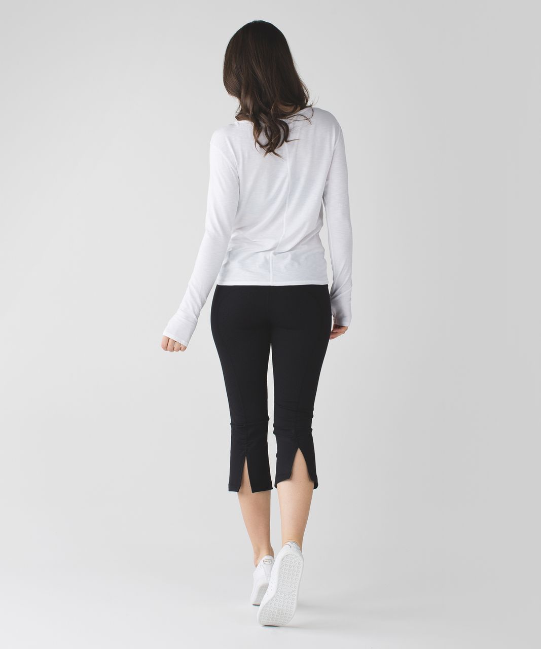 Lululemon Gather & Crow Crop II - Shine Dot Black / Lace Play Dark Slate Black