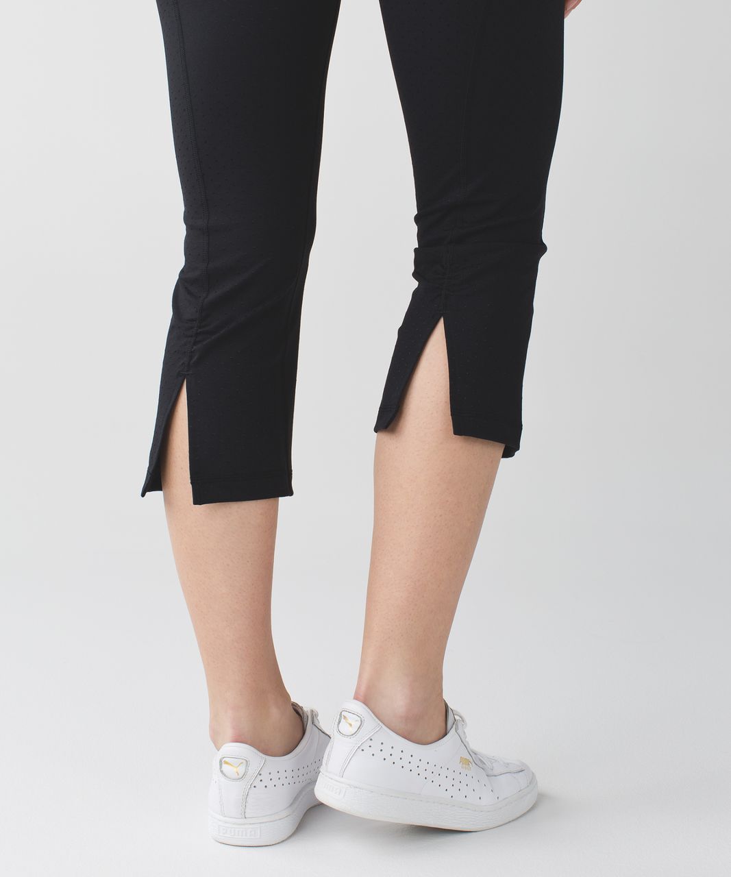 Lululemon Gather & Crow Crop II - Shine Dot Black / Lace Play Dark Slate  Black - lulu fanatics