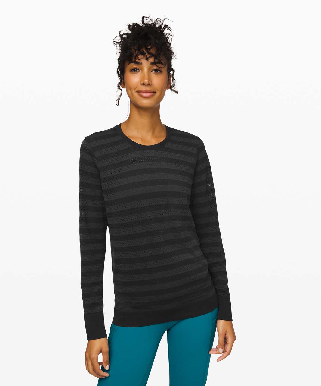 Lululemon Breeze By Long Sleeve *Stripe - Black / Deep Coal