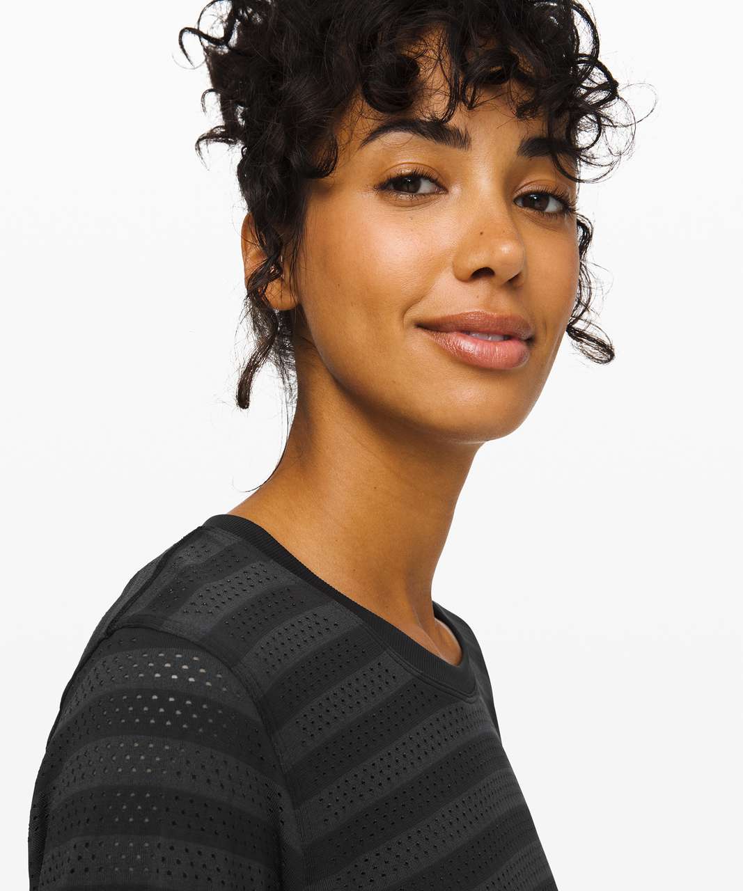 Lululemon Breeze By Long Sleeve *Stripe - Black / Deep Coal