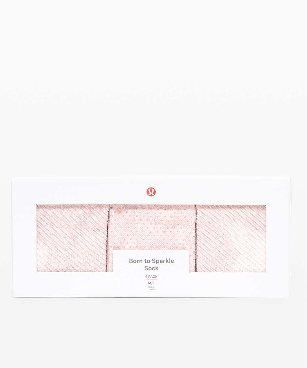 Lululemon Born To Sparkle Sock *3 Pack - Pink Bliss / Silver