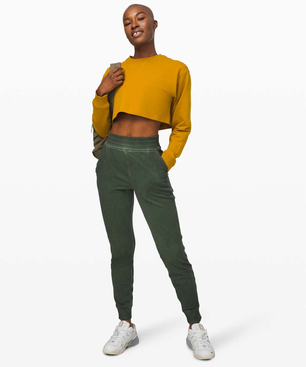 Lululemon All Yours Cropped Crew - Fools Gold