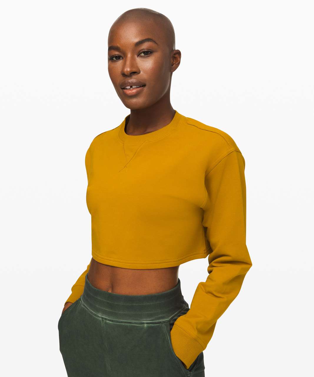 Lululemon All Yours Cropped Crew - Fools Gold