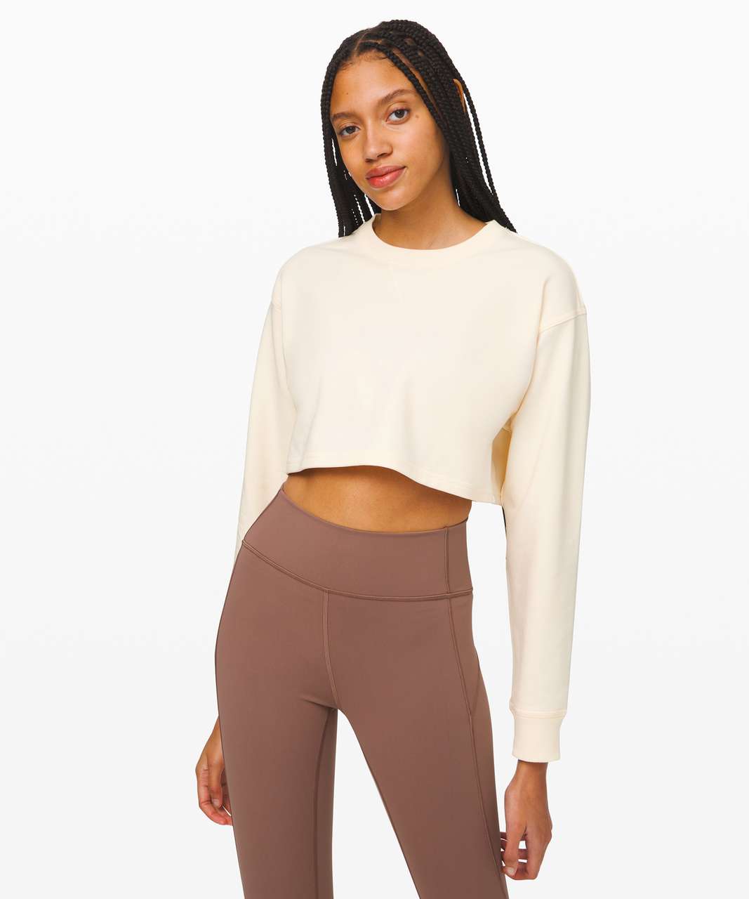 Lululemon All Yours Cropped Crew - Angel Wing - lulu fanatics