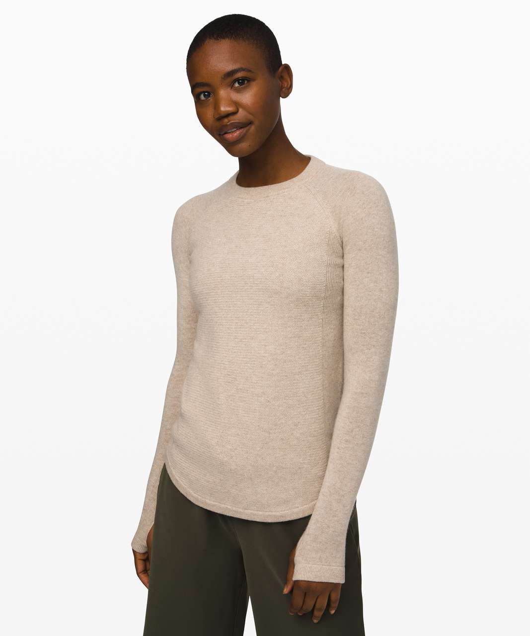 Lululemon Sit in Lotus Sweater *Cashmere - Heathered Sandlot