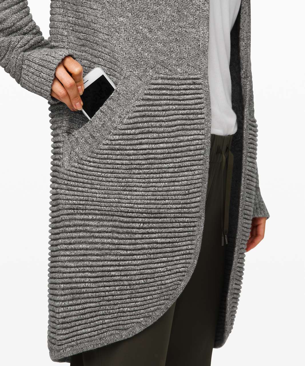 Lululemon As Promised Cardigan - Heathered Speckled Black