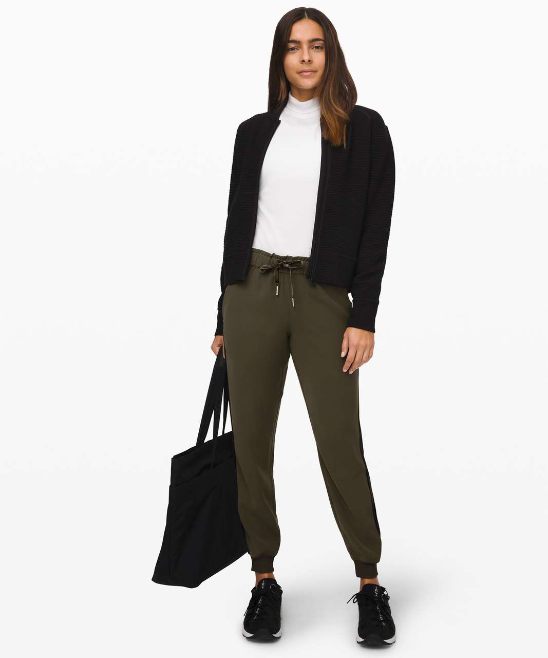 Lululemon On the Fly Jogger *Velvet Trim - Dark Olive / Black