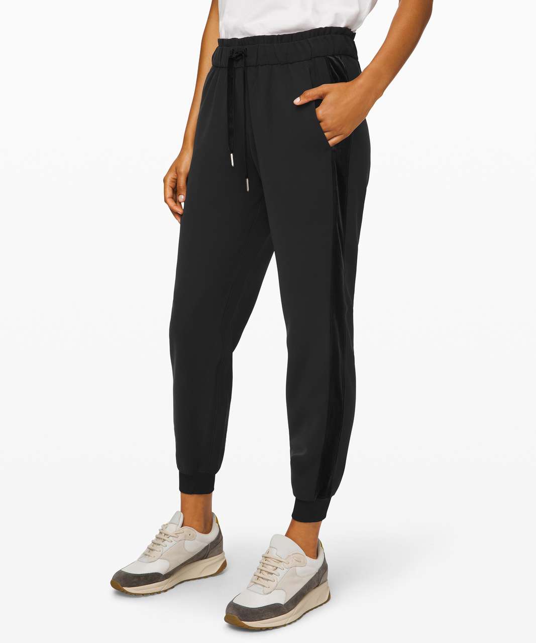 Lululemon On the Fly Jogger *Velvet Trim - Black / Black - lulu fanatics