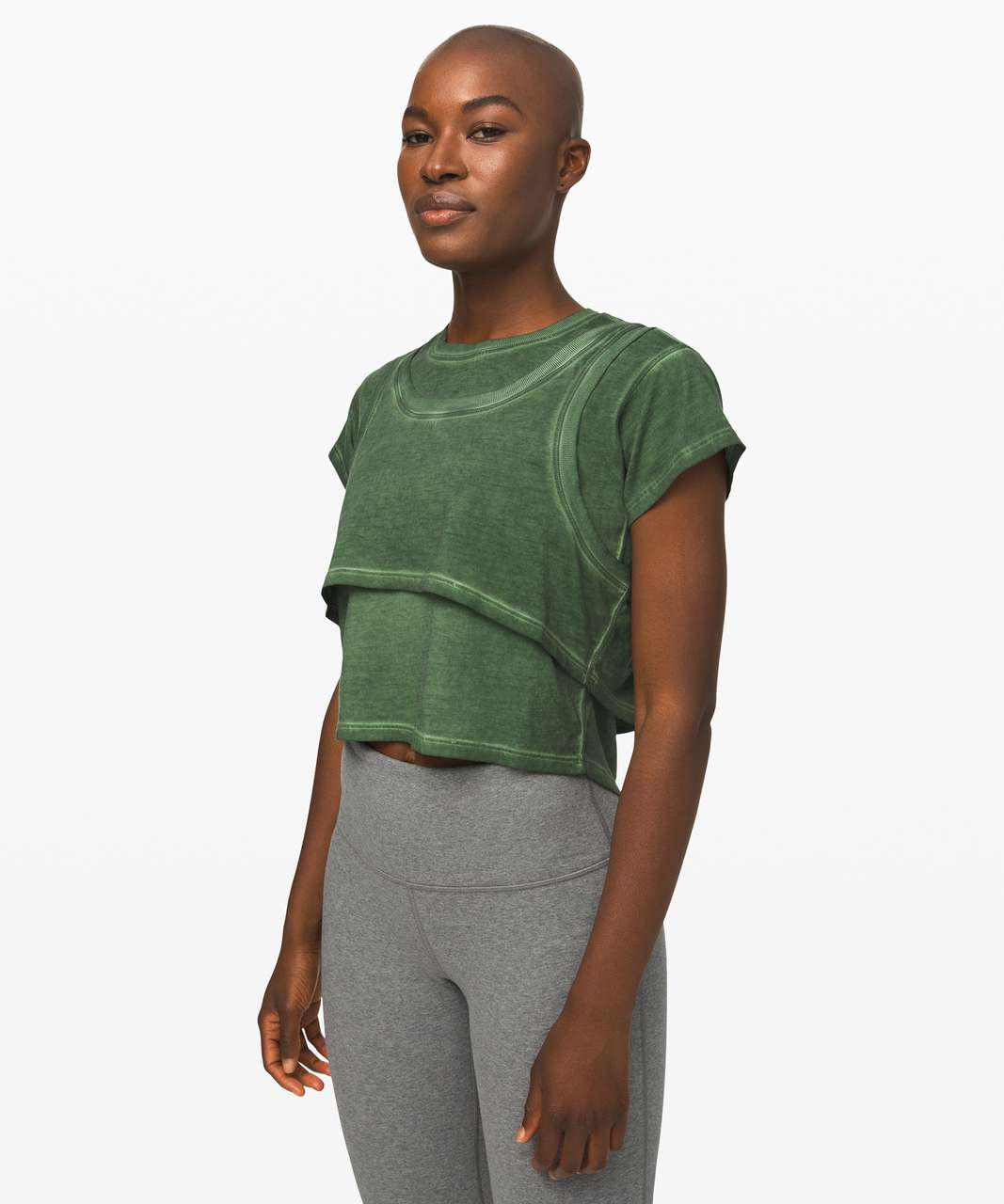 Lululemon On Track Short Sleeve *Wash - Sand Wash Algae Green - lulu  fanatics