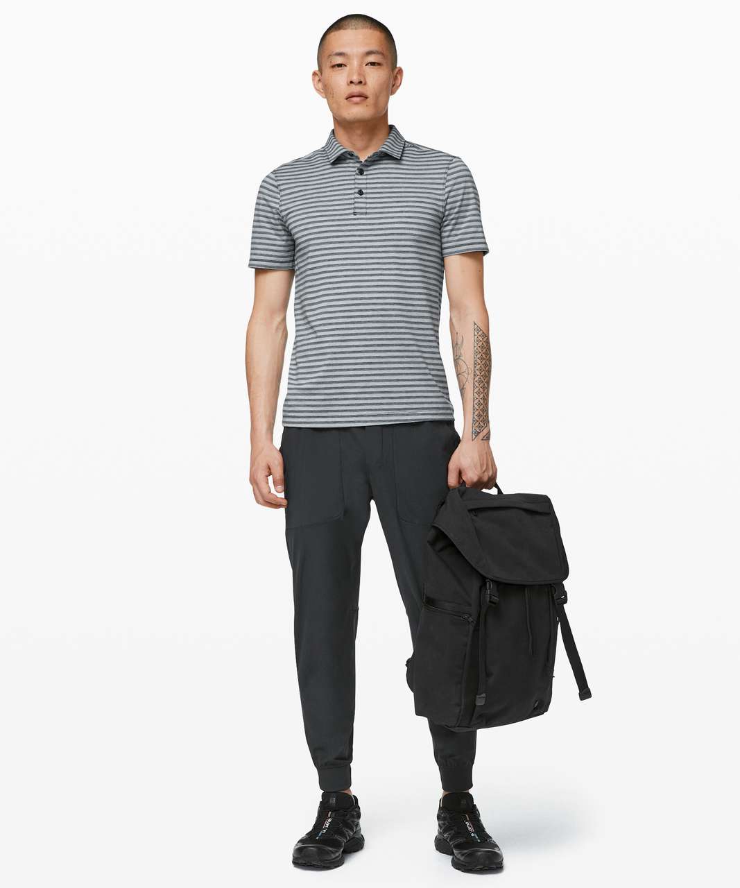 Lululemon Evolution Polo - Heathered Chambray / Heathered True Navy / Heathered Oasis Blue