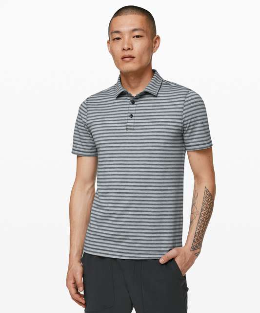 Lululemon Evolution Polo - Heathered Fog Horn - lulu fanatics