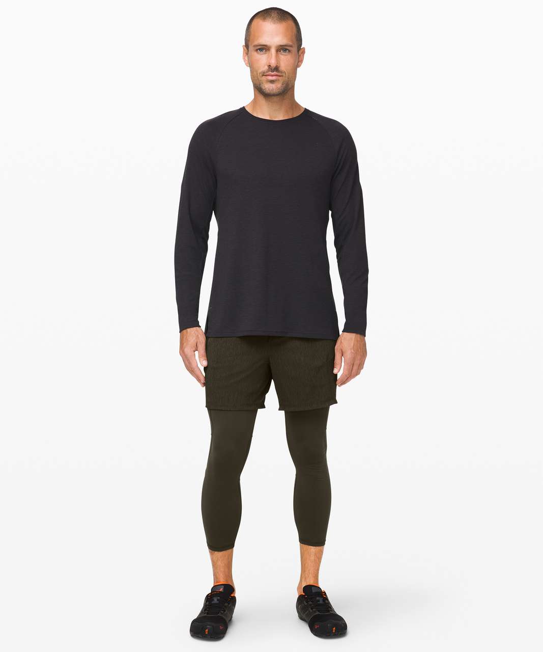 Lululemon Active Expert Short Tight 6" - Heathered Dark Olive / Dark Olive