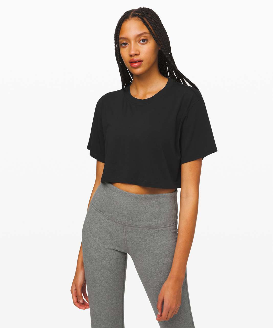 Lululemon All Yours Boyfriend Tee *Cropped - Black - lulu fanatics