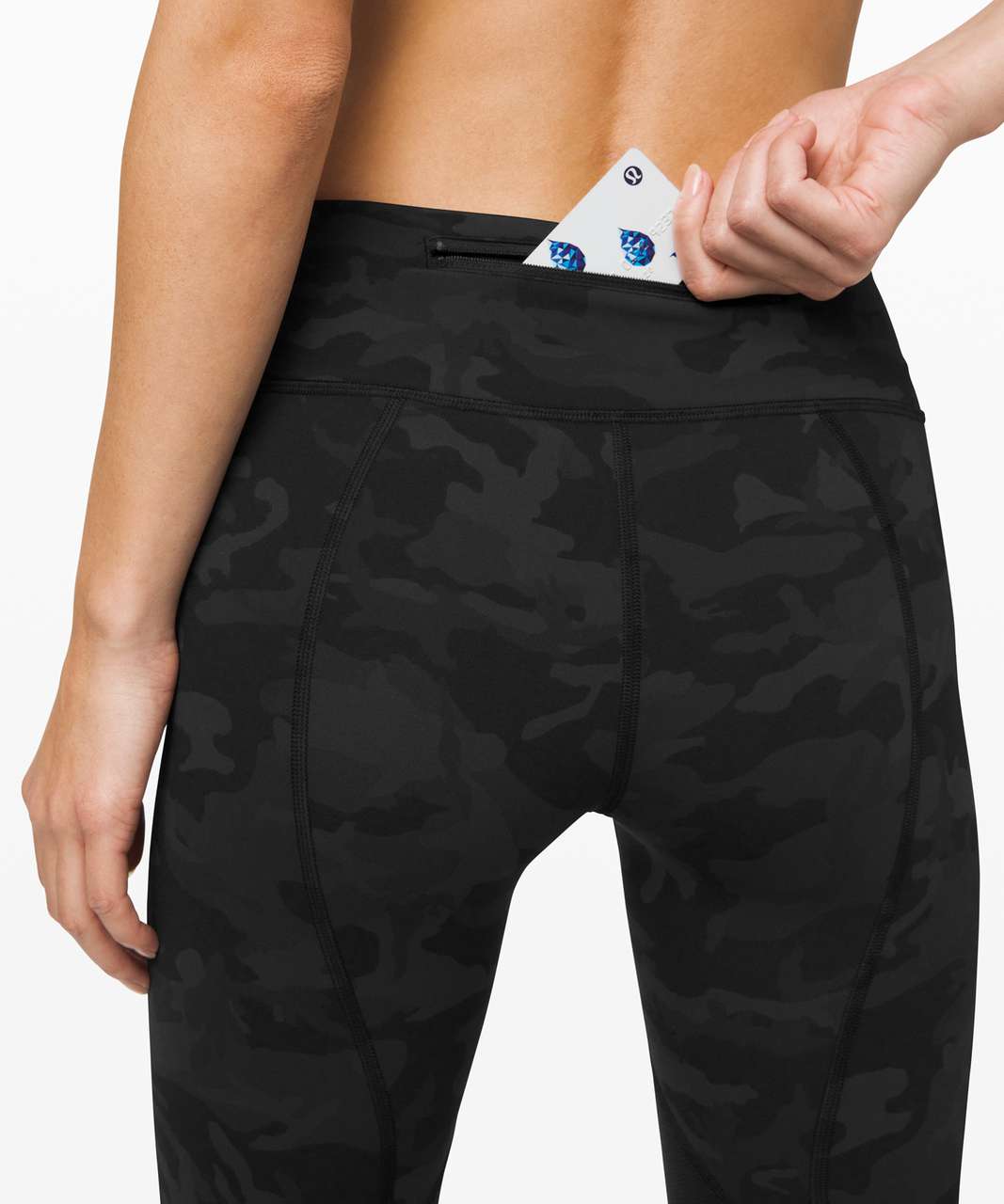 Lululemon Pace Rival Crop *22" - Incognito Camo Multi Grey / Black