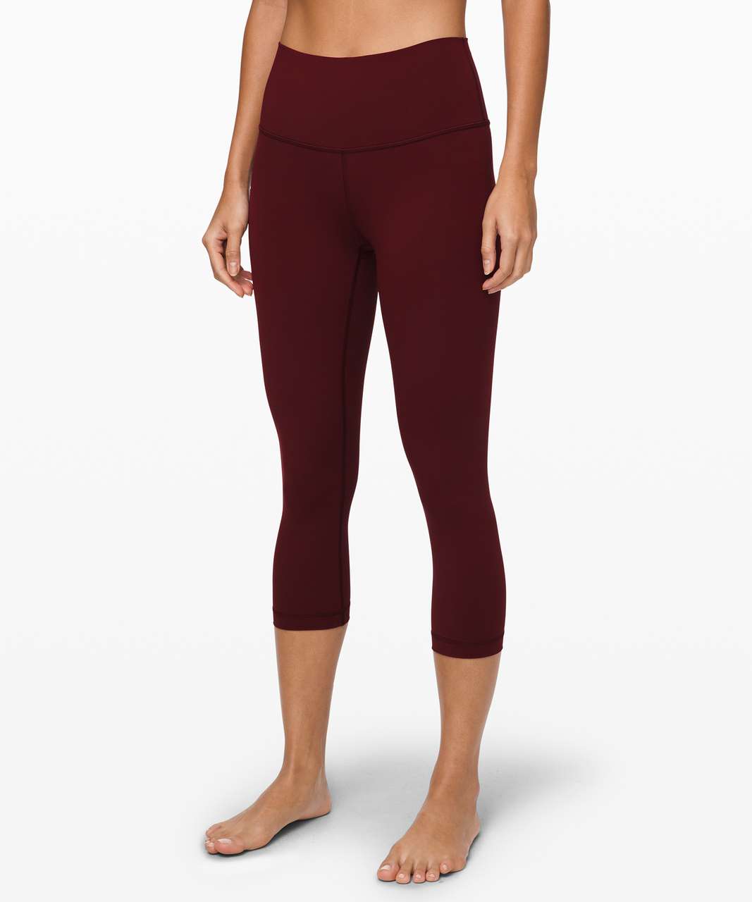 Lululemon Wunder Under Crop (High-Rise) *Full-On Luxtreme 21 - Garnet - lulu  fanatics