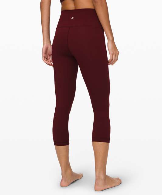 Lululemon Womens Leggings Burgundy Wunder Under Pull On