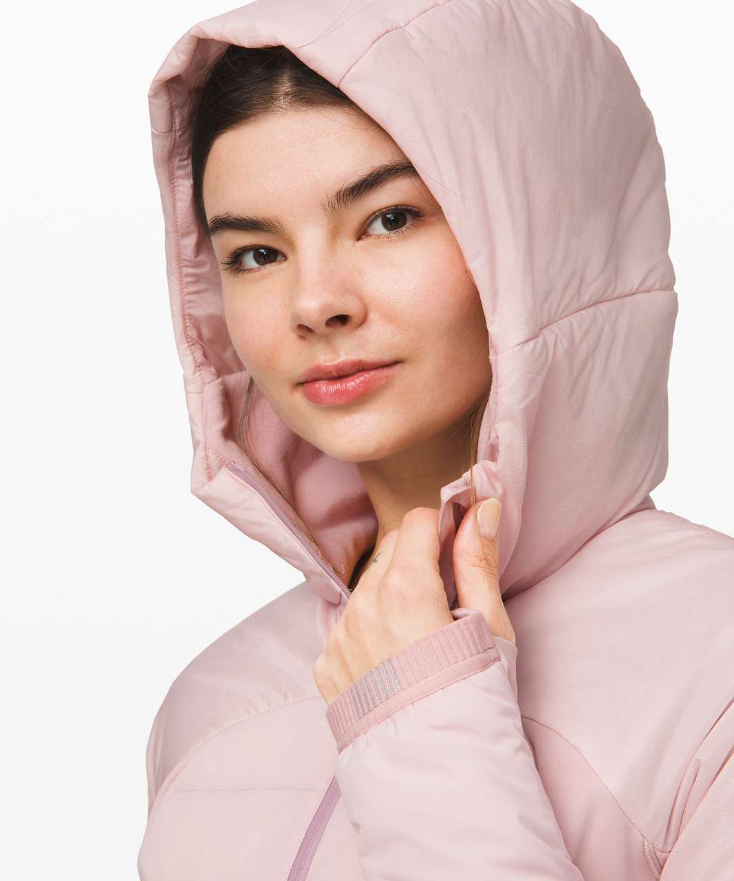 Lululemon Down For It All Jacket Full Zip Hood Size 8 Pink Mist PIMI 26656