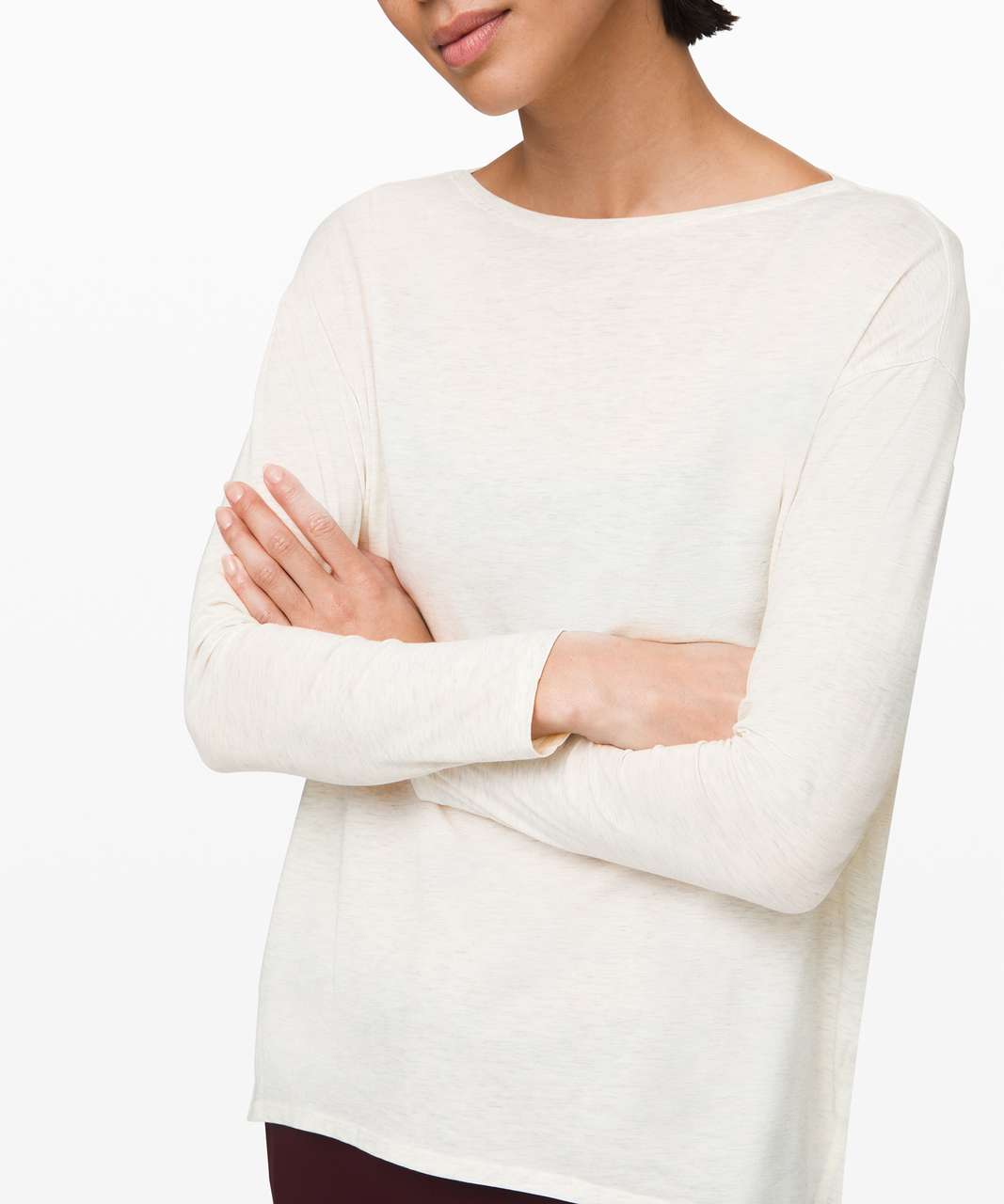 Lululemon Back In Action Long Sleeve - Heathered Dove Grey