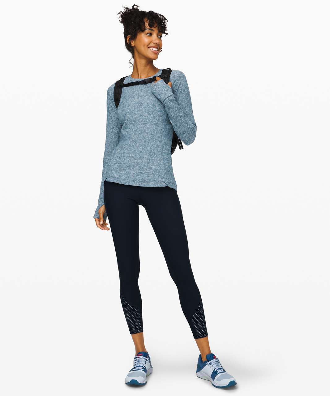 Lululemon Runderful Long Sleeve - Heathered Petrol Blue