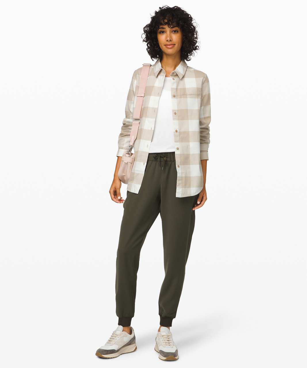 Lululemon Full Day Ahead Shirt - Revive Plaid Mojave Tan Nimbus