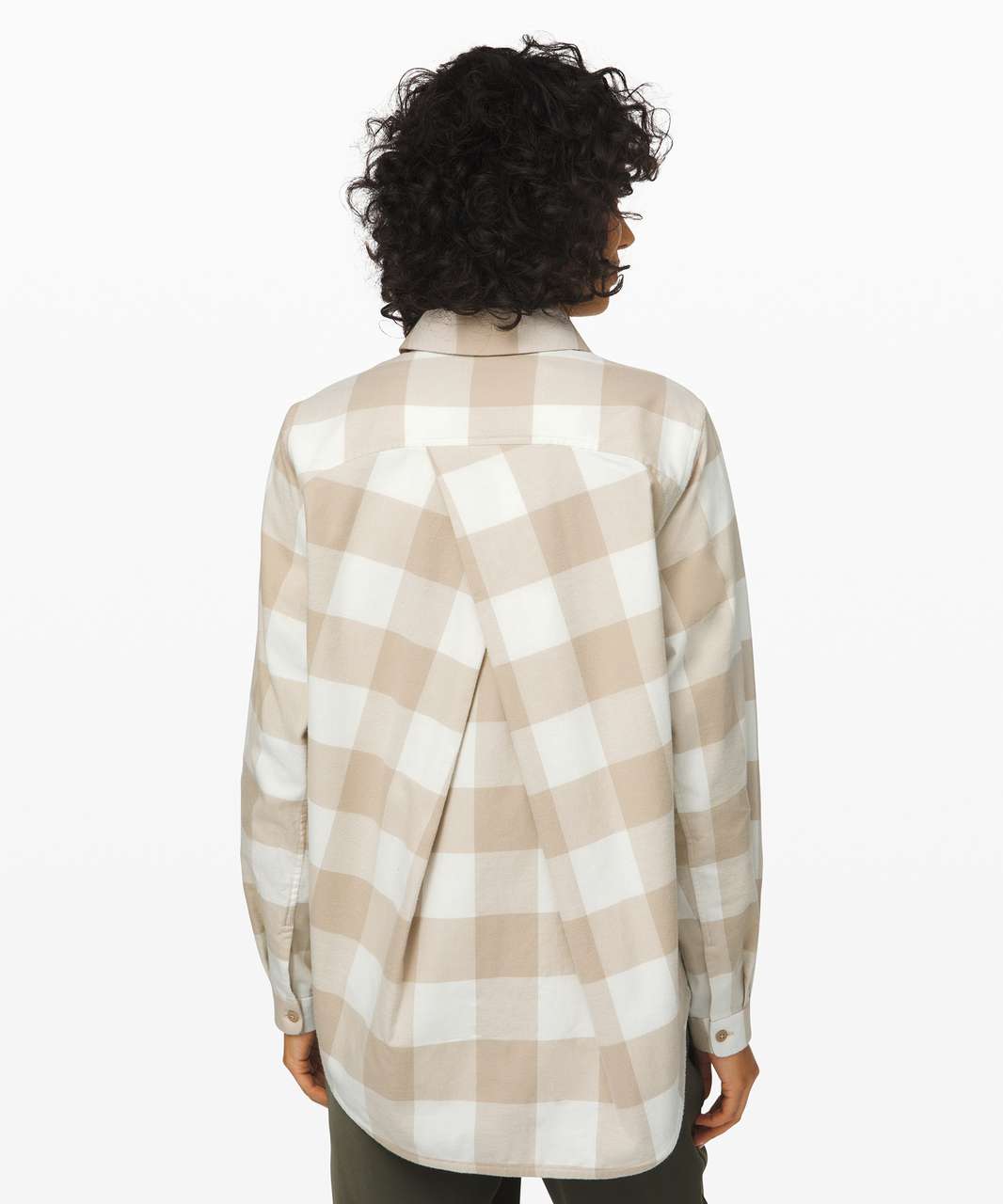 Lululemon Full Day Ahead Shirt - Revive Plaid Mojave Tan Nimbus