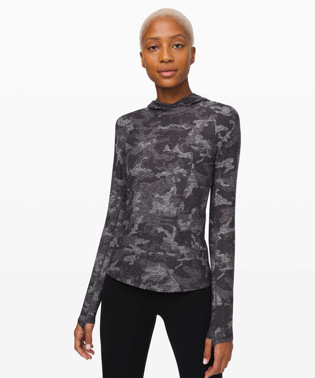 Lululemon Women's Runderful Long Sleeve Incognito Camo HTR Black