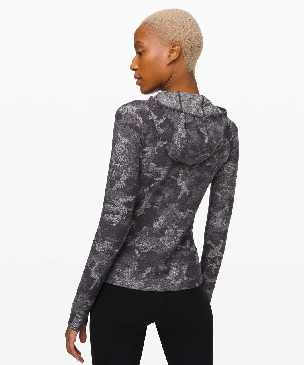 Lululemon Runderful Long Sleeve Incognito Camo HTR Black size 12