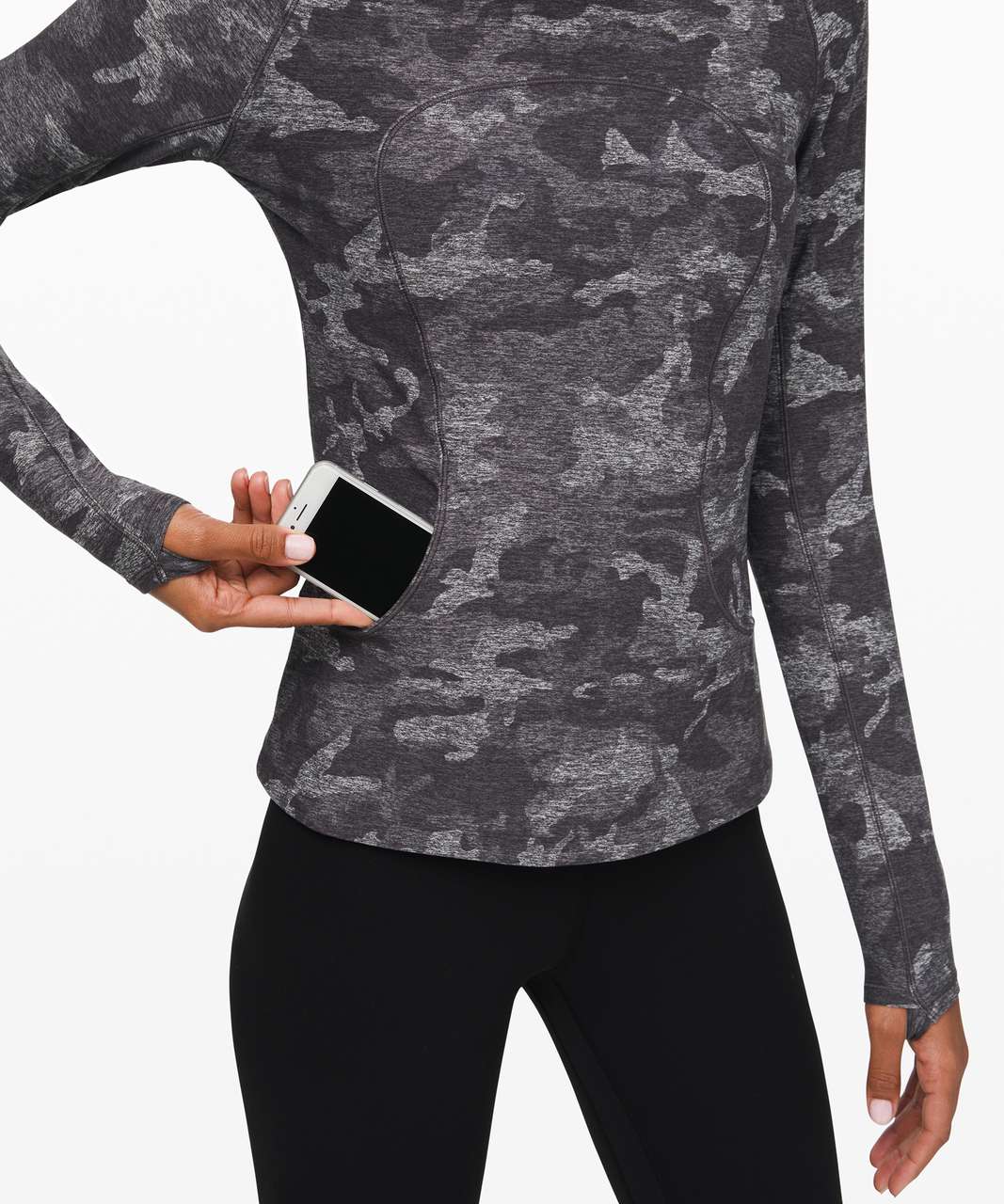 Incognito Camo Print Long Sleeve Pullover Hoodie