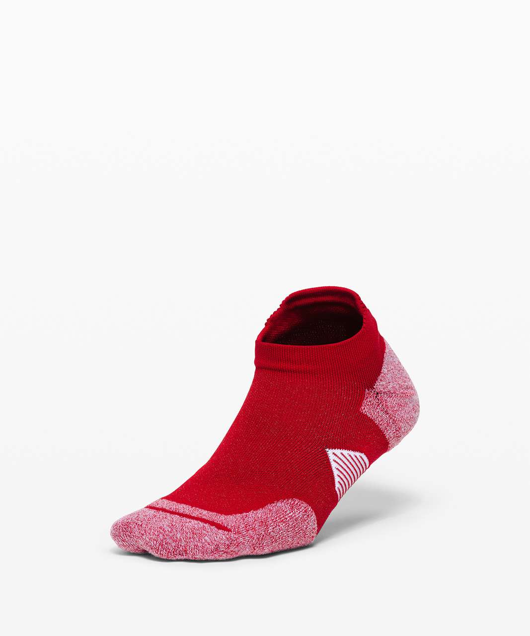 Lululemon Speed Tab Sock *Silver - Dark Red / White