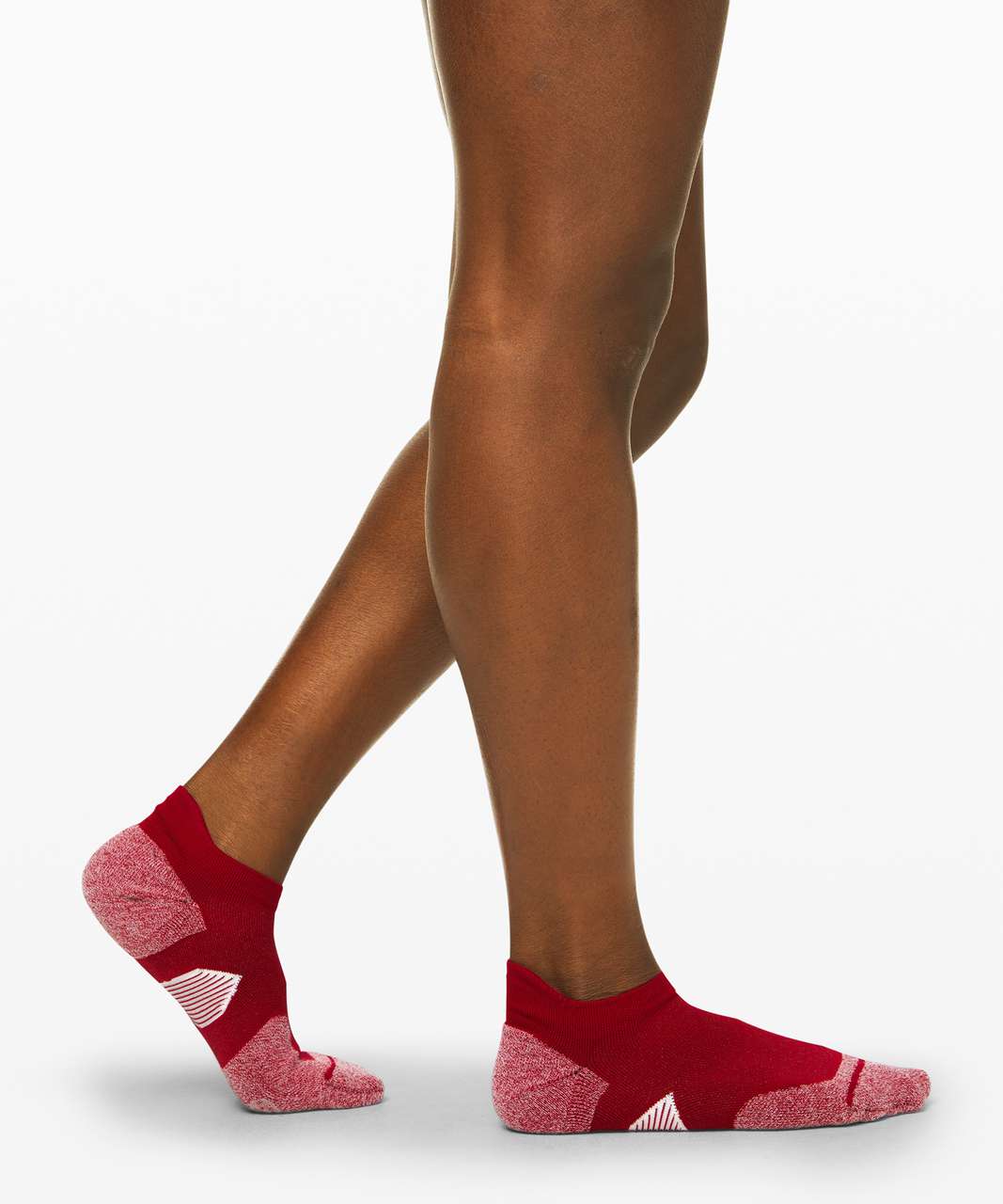 Lululemon Speed Tab Sock *Silver - Dark Red / White