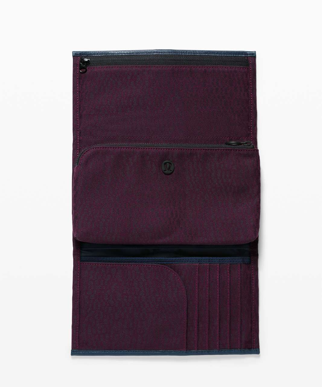 Lululemon Test of Time Travel Wallet - Stacked Jacquard Black Cherry Nocturnal Teal