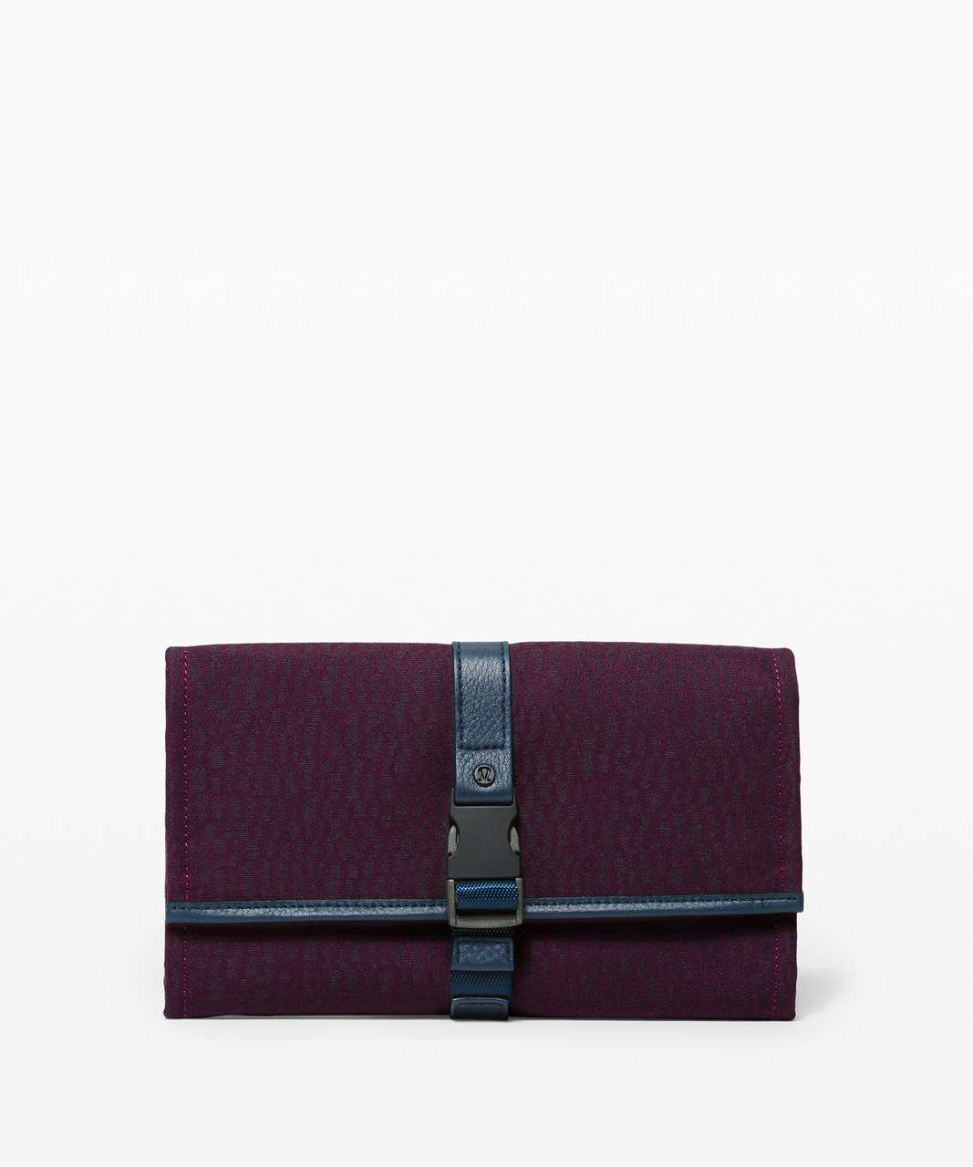 Lululemon Test of Time Travel Wallet - Stacked Jacquard Black Cherry Nocturnal Teal