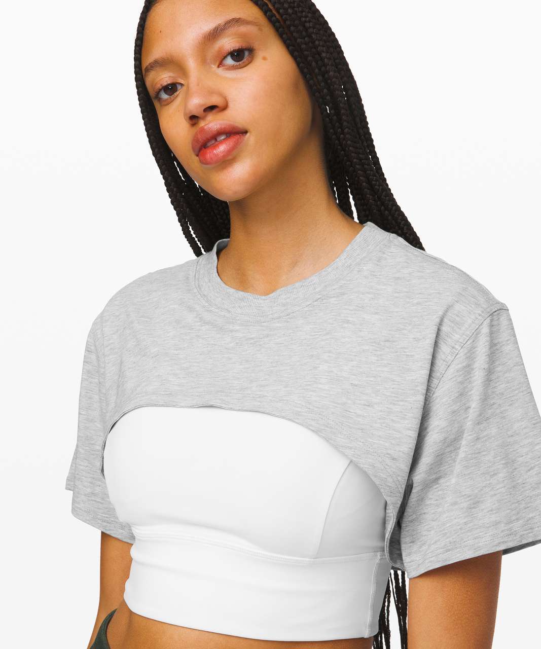 Lululemon Mind Over Miles Crop Top - White - lulu fanatics