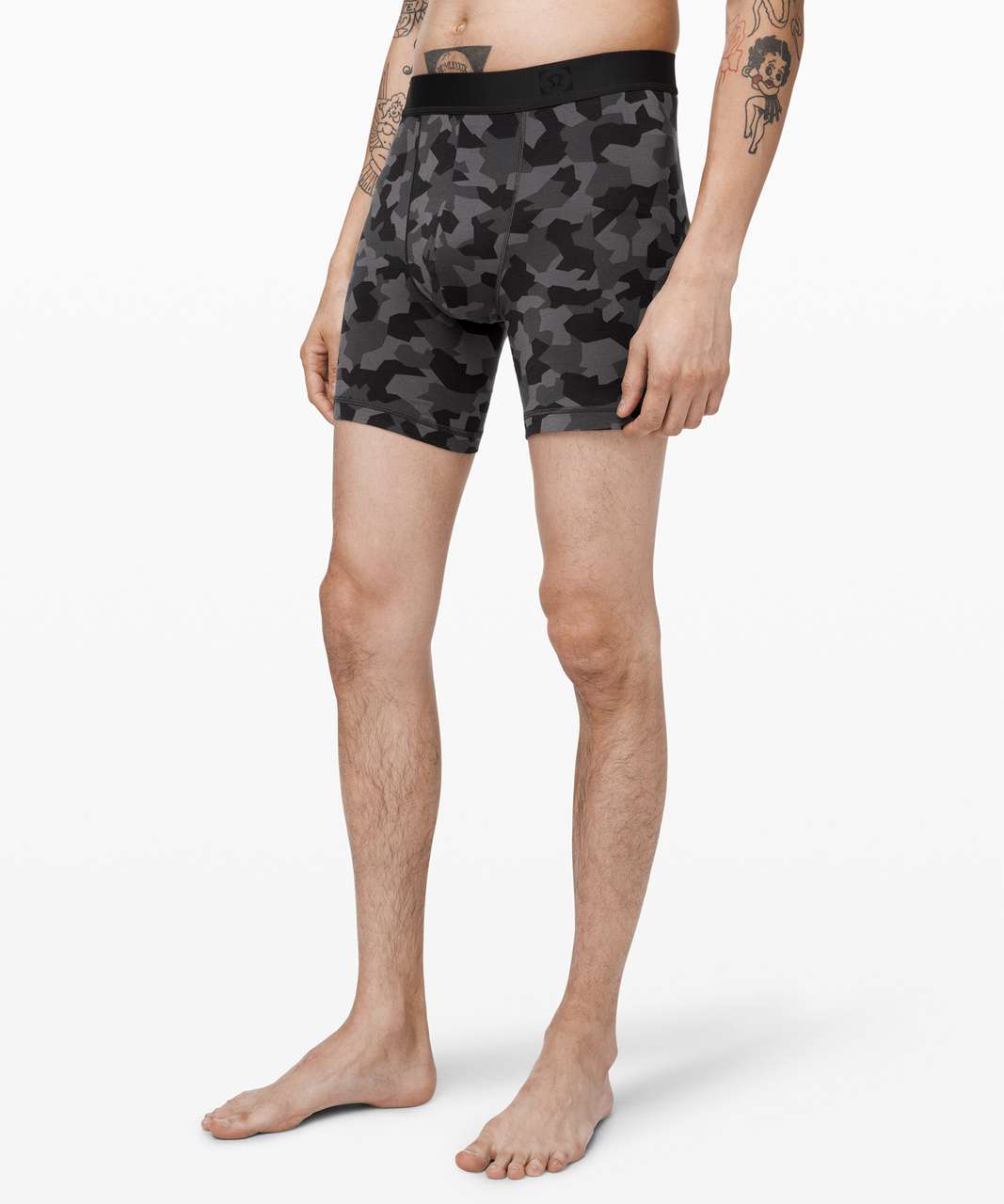 Lululemon Always In Motion Boxer *The Long One 7" - Geo Camo Micro Coal Obsidian (First Release)