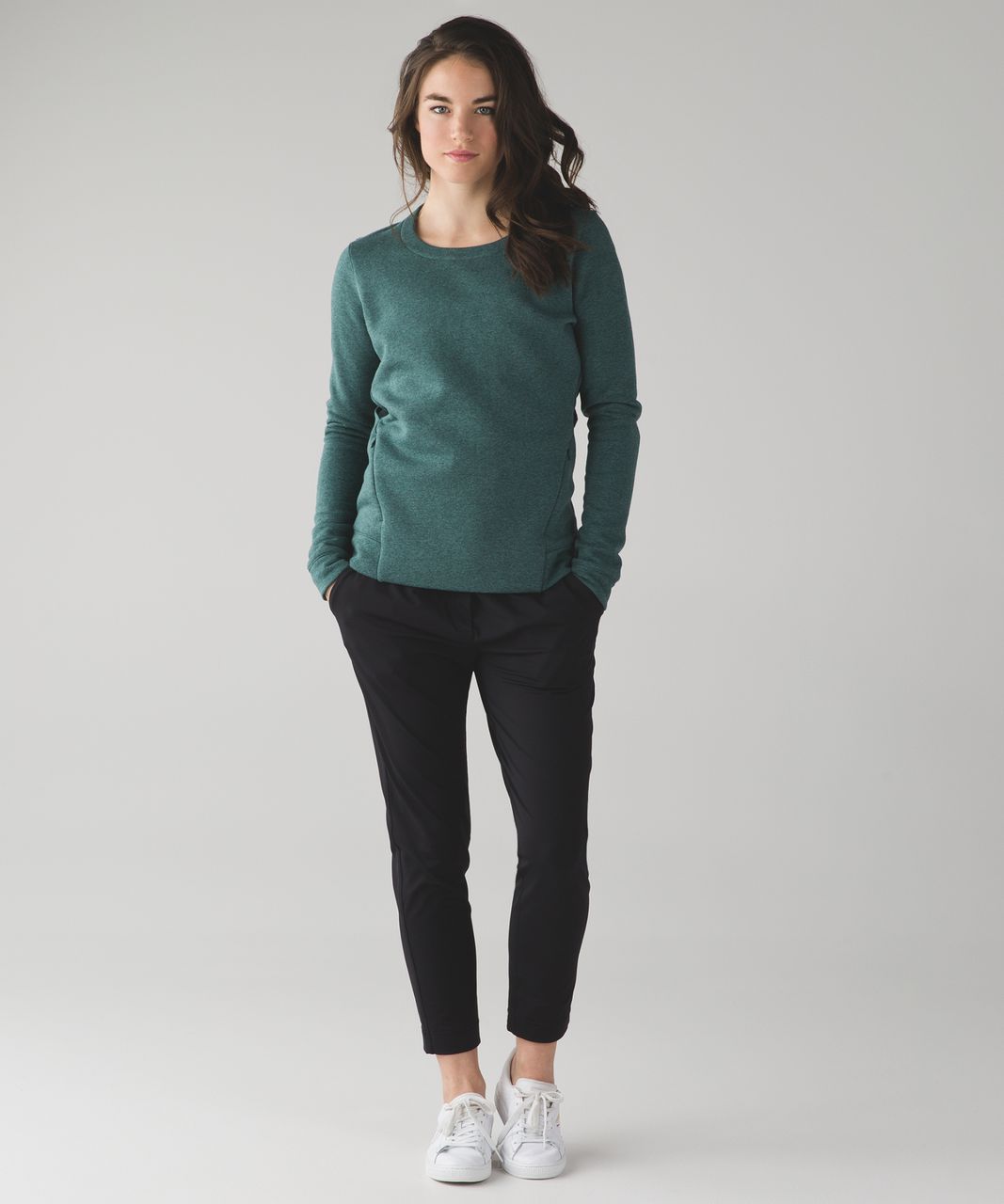 Lululemon &go Endeavor Long Sleeve - Heathered Deep Green - lulu fanatics