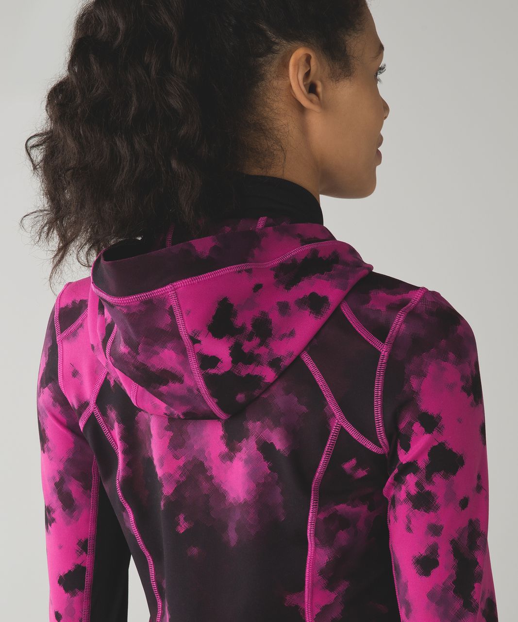 Lululemon Daily Practice Jacket - Blooming Pixie Raspberry Black / Black