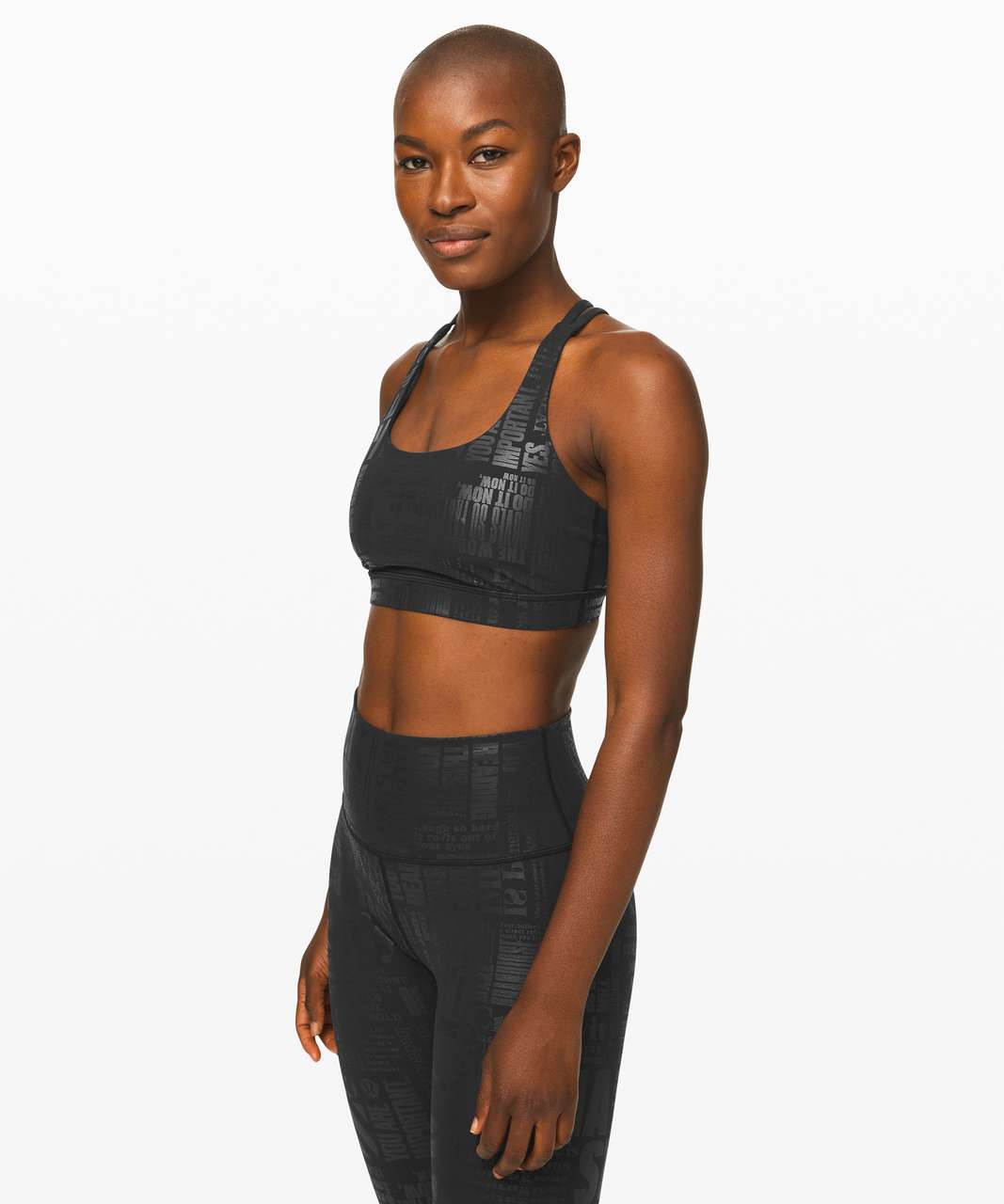 Lululemon Energy Bra *Manifesto - 20YR Manifesto Foil Black Black