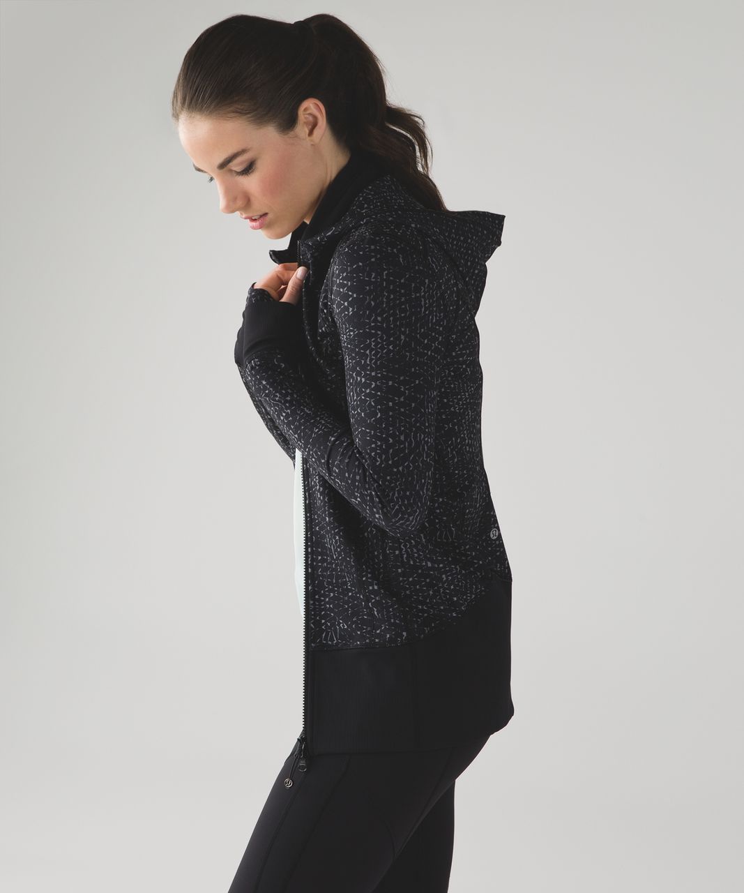 Lululemon Daily Yoga Jacket - Coco Pique Black / Black - lulu fanatics