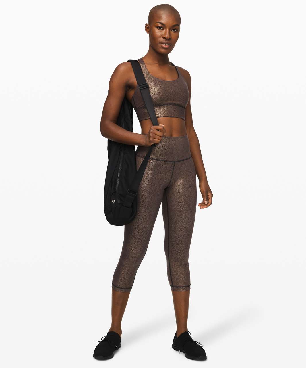 Lululemon Wunder Under Crop High-Rise *Foil 21 - Luminosity Foil Print Black  Copper Foil - lulu fanatics