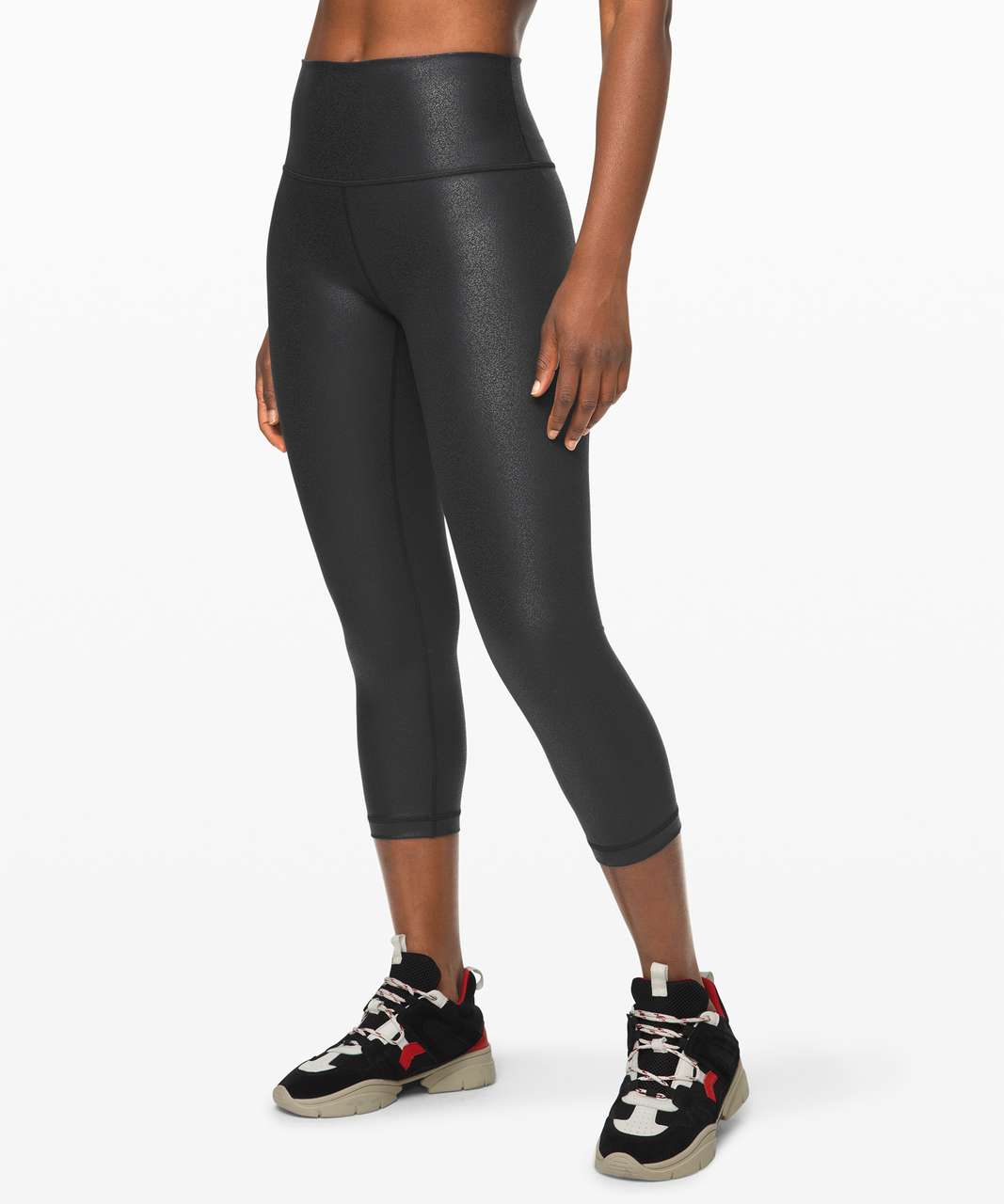 lululemon athletica, Pants & Jumpsuits, Lululemon Logo Flourish Black  Iridescent Foil Leggings